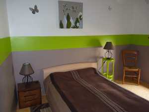 La deuxième chambre avec deux lits (1 lit de 1,40m et 1 lit de 90 cm) Photo de la deuxième chambre